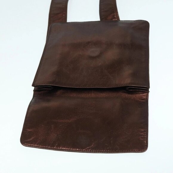 CHANEL Shoulder Bag Leather Bronze Gold CC Auth - Picture 5 of 15